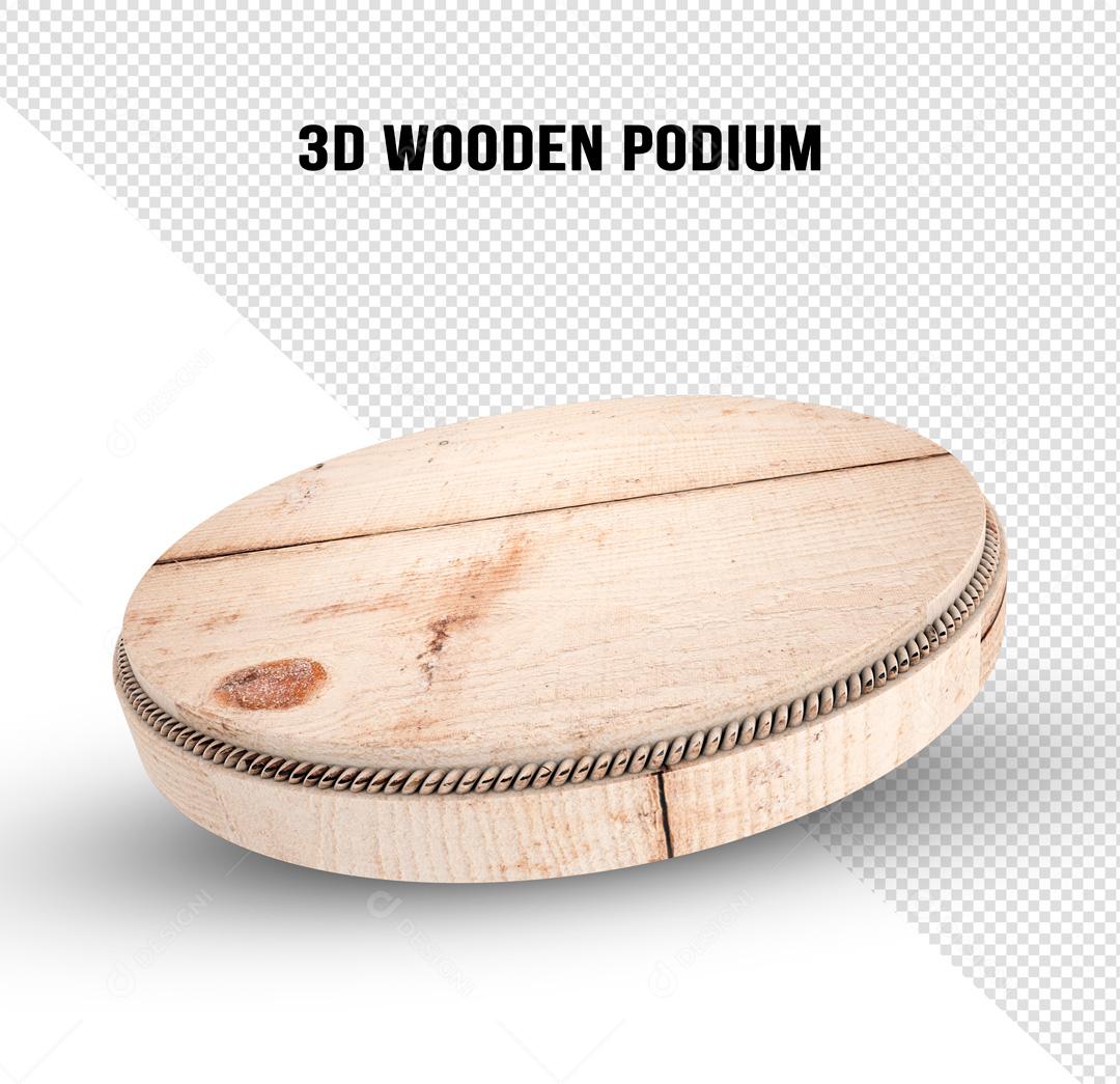 Podium 3D De Madeira Bruta PSD