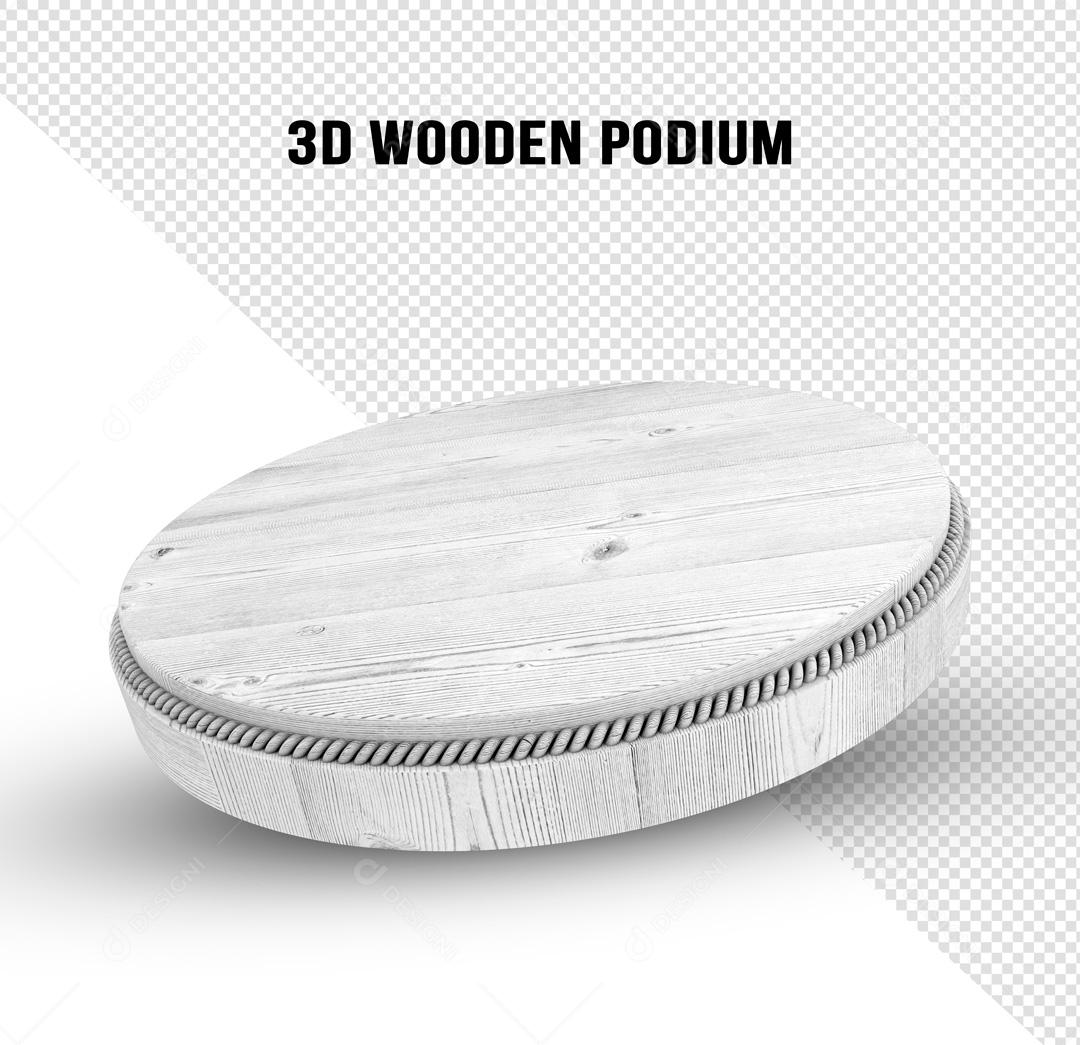 Podium 3D De Madeira Bruta PSD