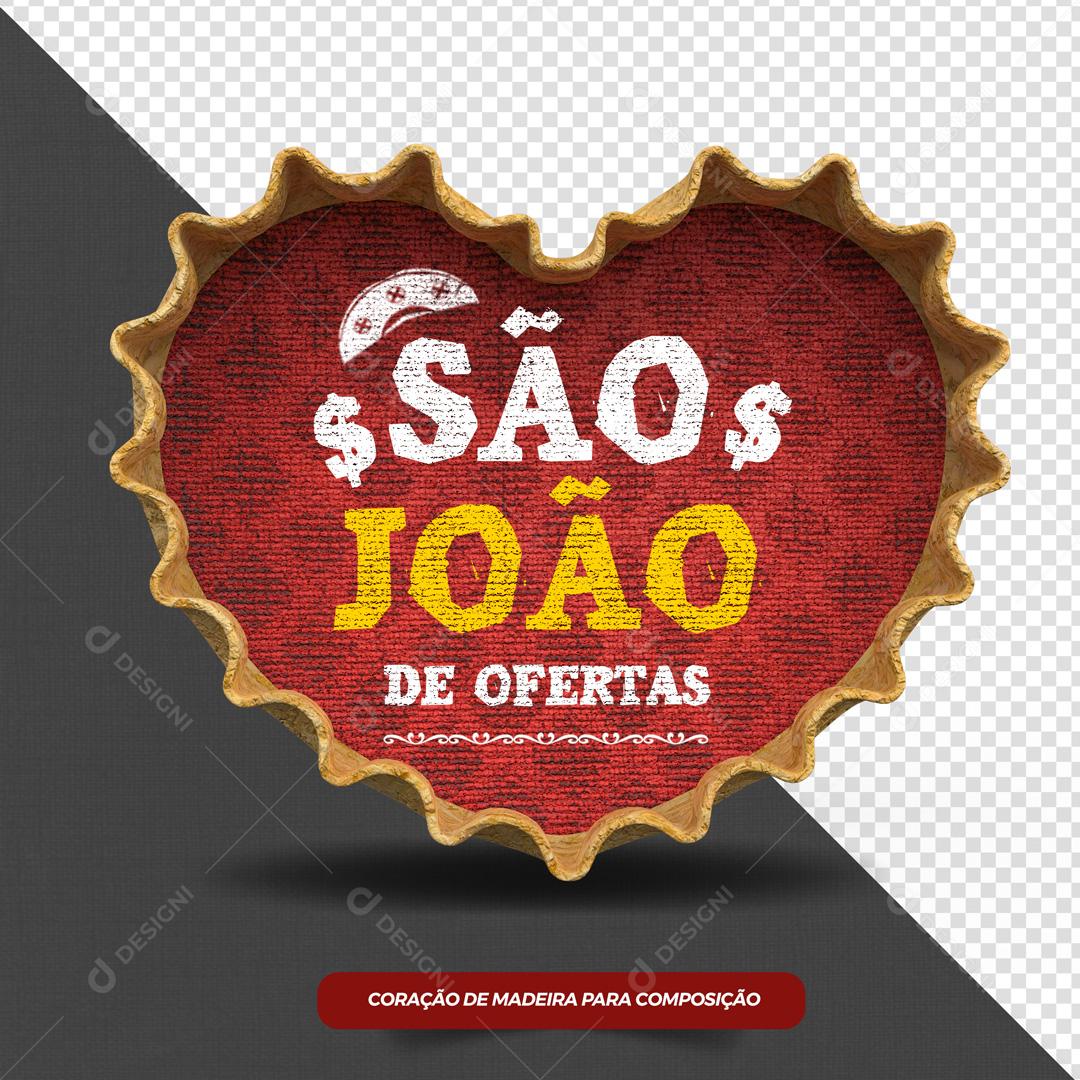 Selo 3D São João De Ofertas PSD Texto Editável