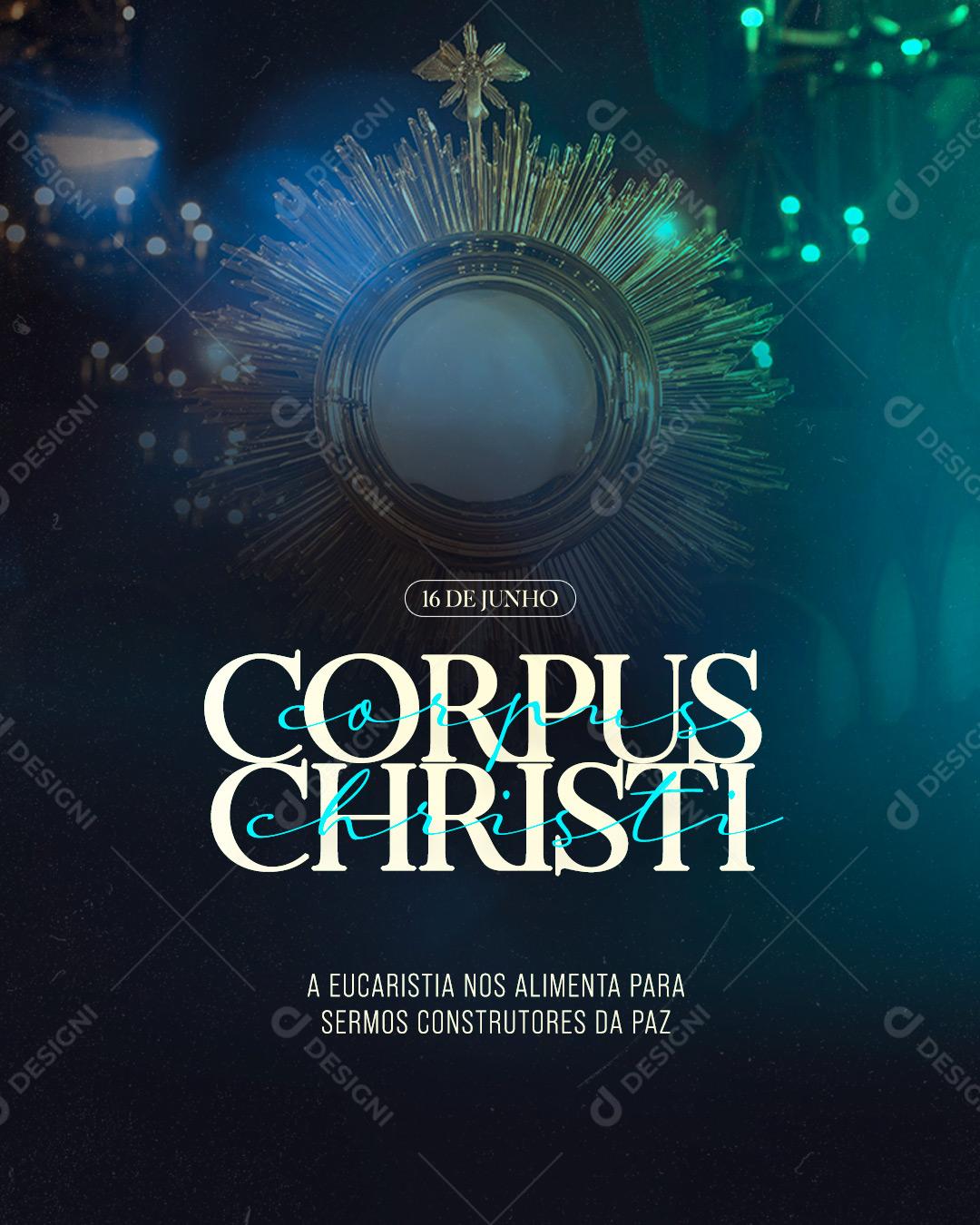 Dia De Corpus Christi 16 De Junho Data Comemorativa Social Media PSD Editável