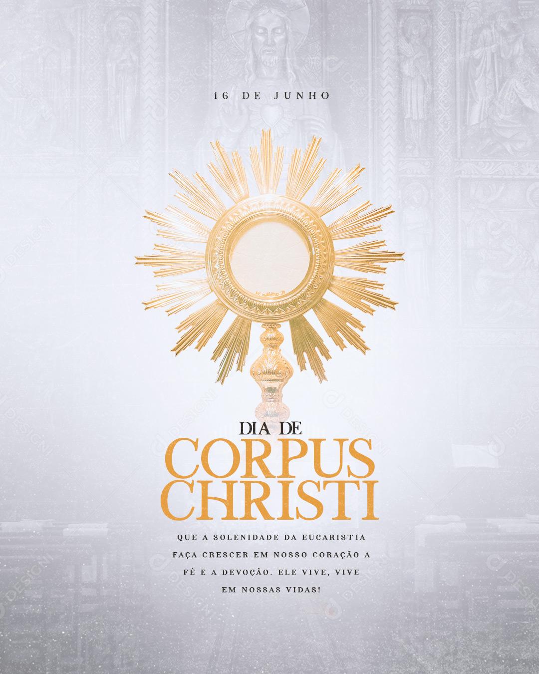Dia 16 De Junho Data Comemorativa Dia De Corpus Christi Social Media PSD Editável