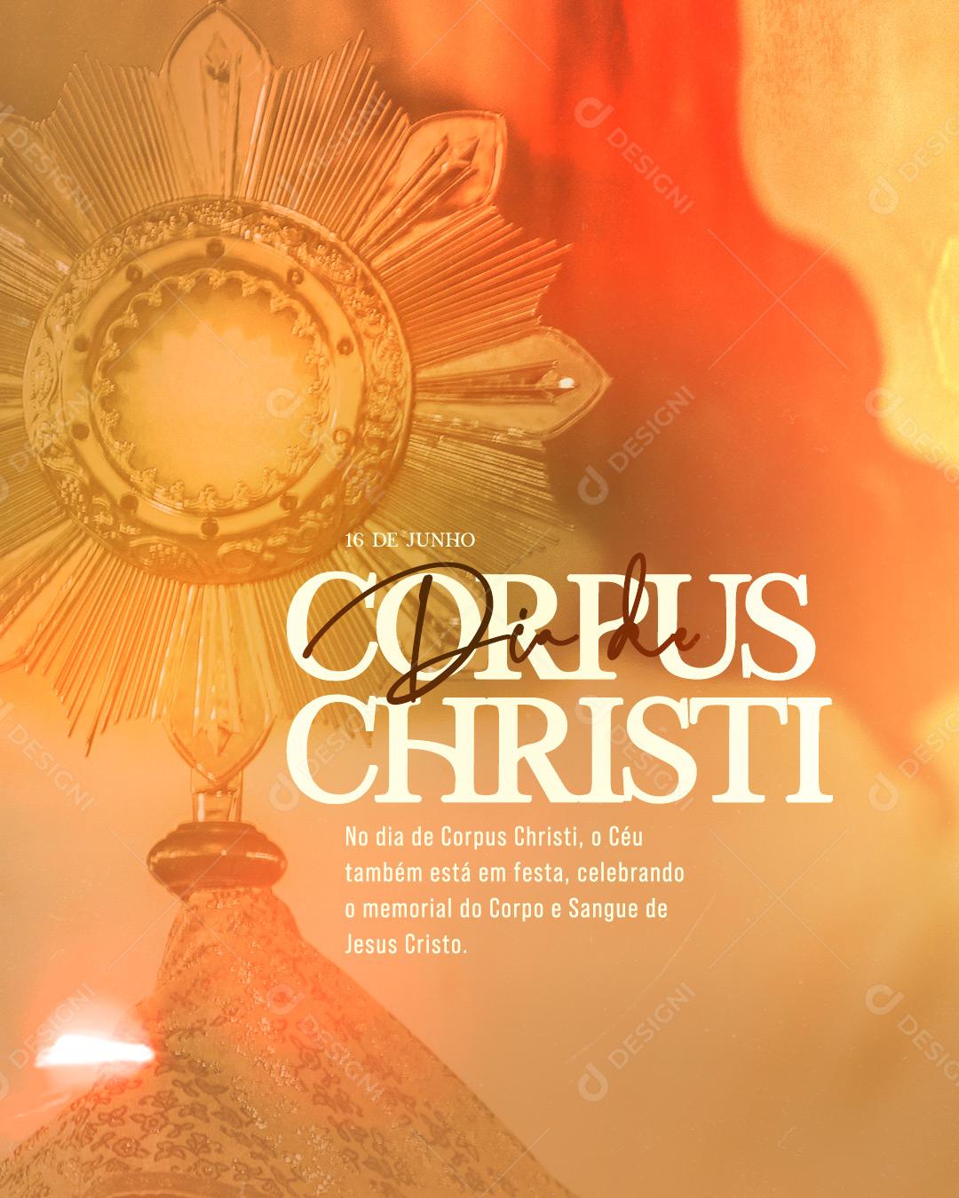 Social Media O Céu também está em festa Dia De Corpus Christi PSD Editável