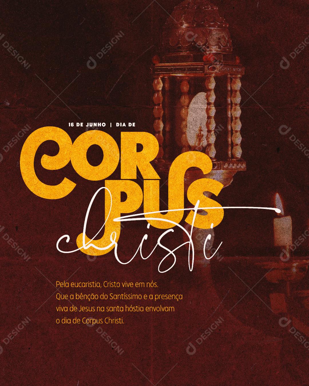 Dia 16 De Junho Data Comemorativa Dia De Corpus Christi Social Media PSD Editável