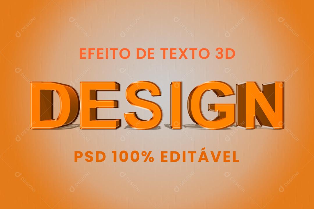 Efeito de Texto 3D Design PSD Editável