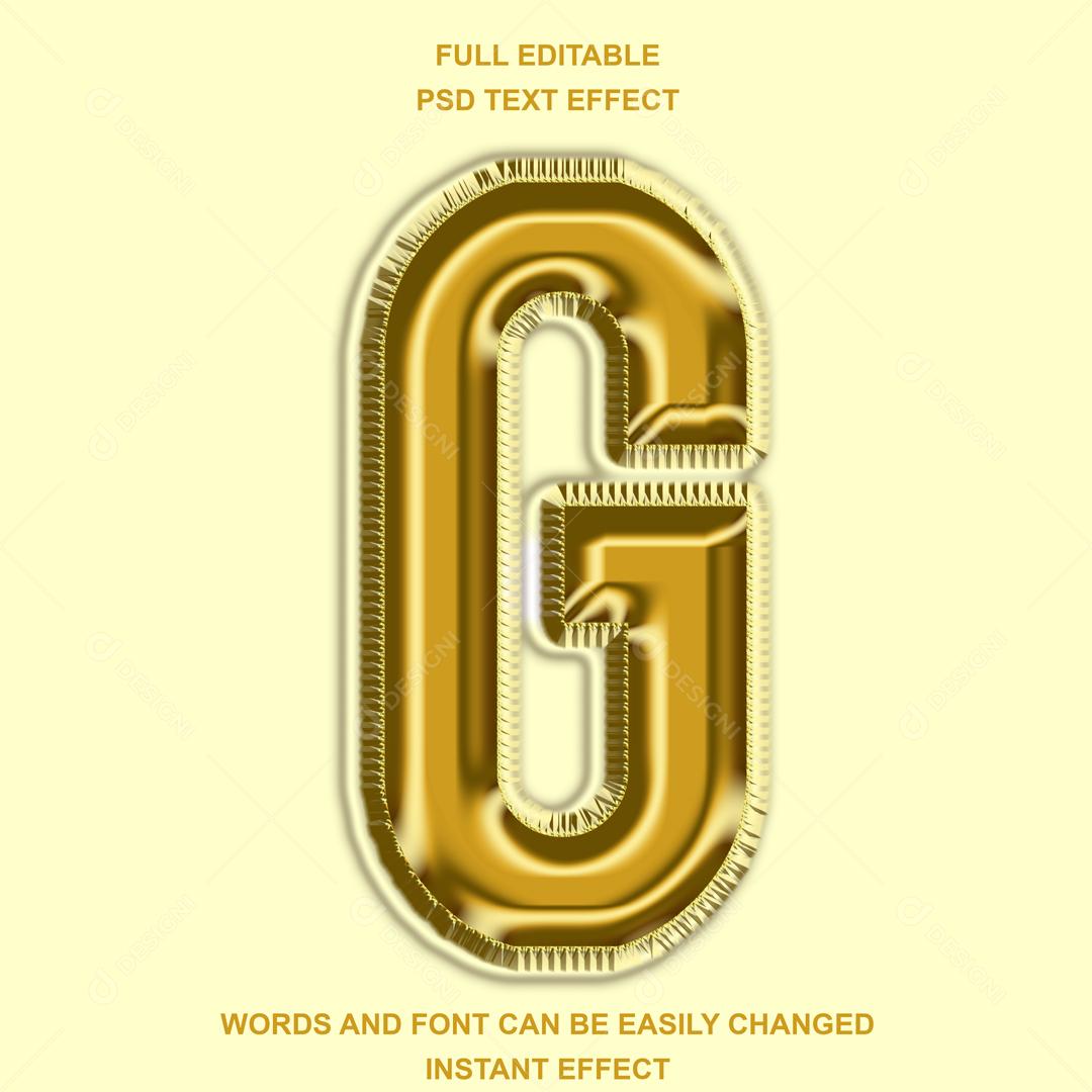 Letra G 3D Dourada Elemento Para Composição