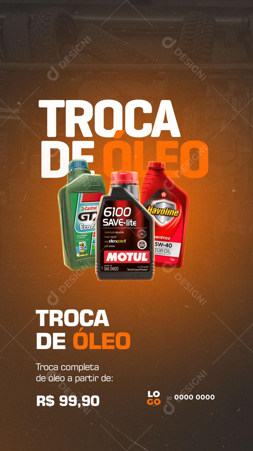 Story Oficina Mecânica Troca de Óleo Completa Media PSD Editável