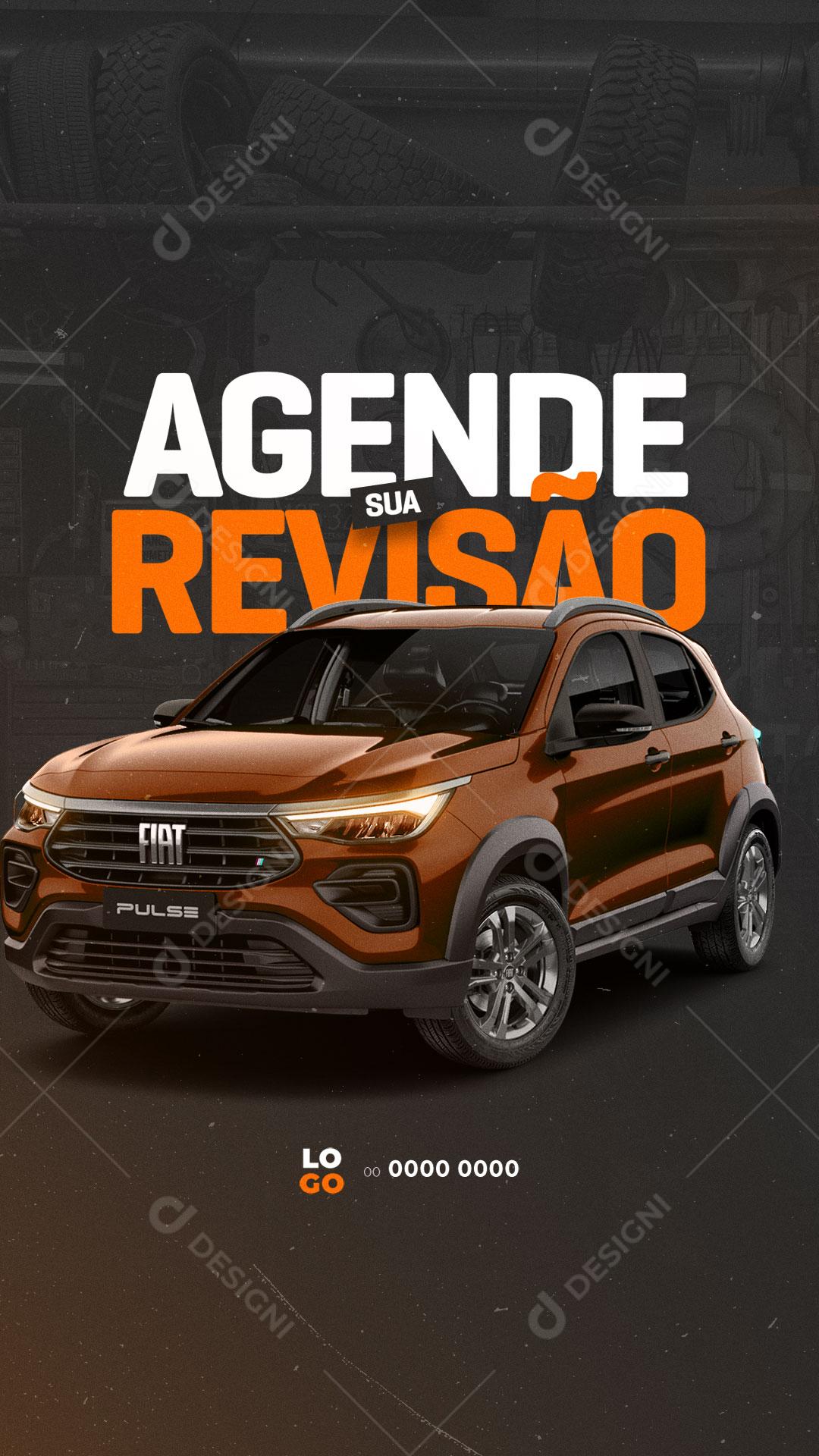 Social Media Story Oficina Mecânica Agende Sua Revisão PSD Editável