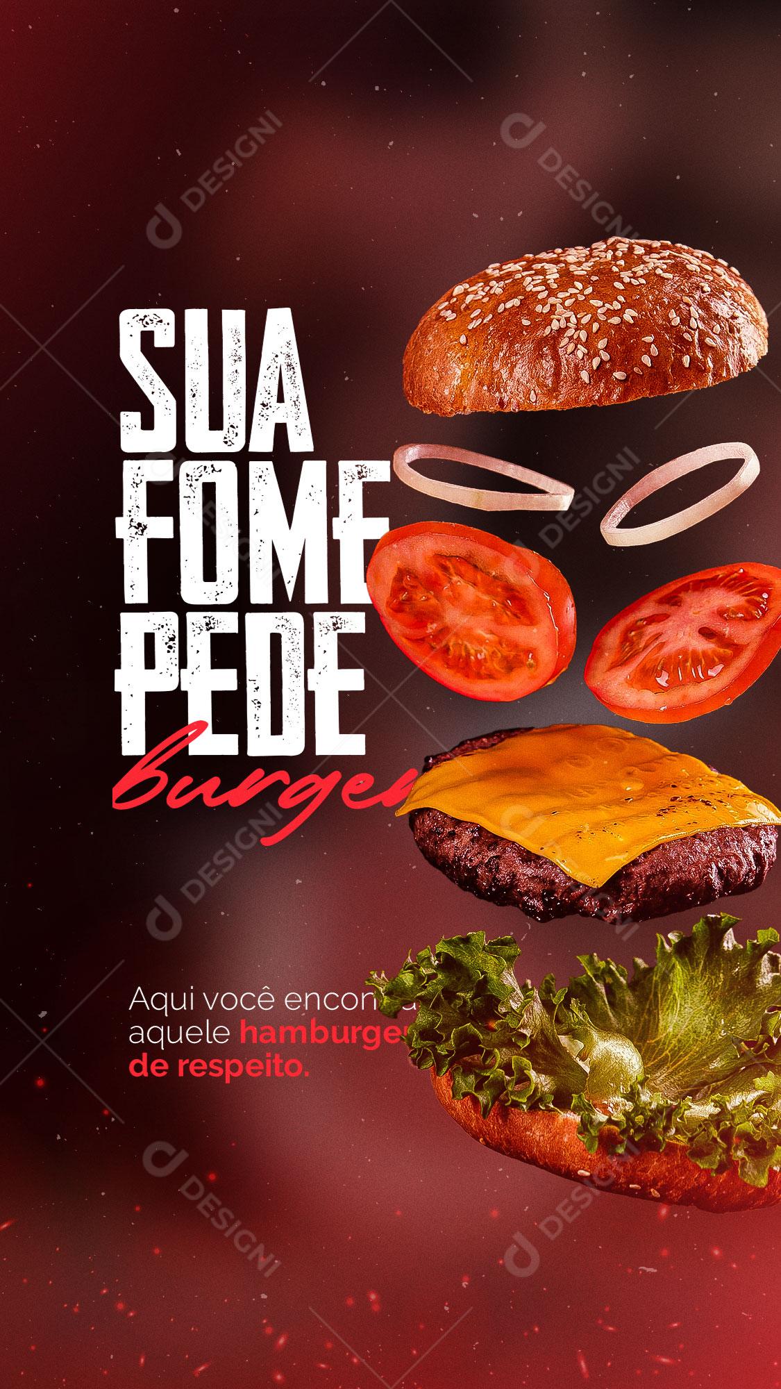 Story Hamburgueria Hambúrguer Social Media PSD Editável