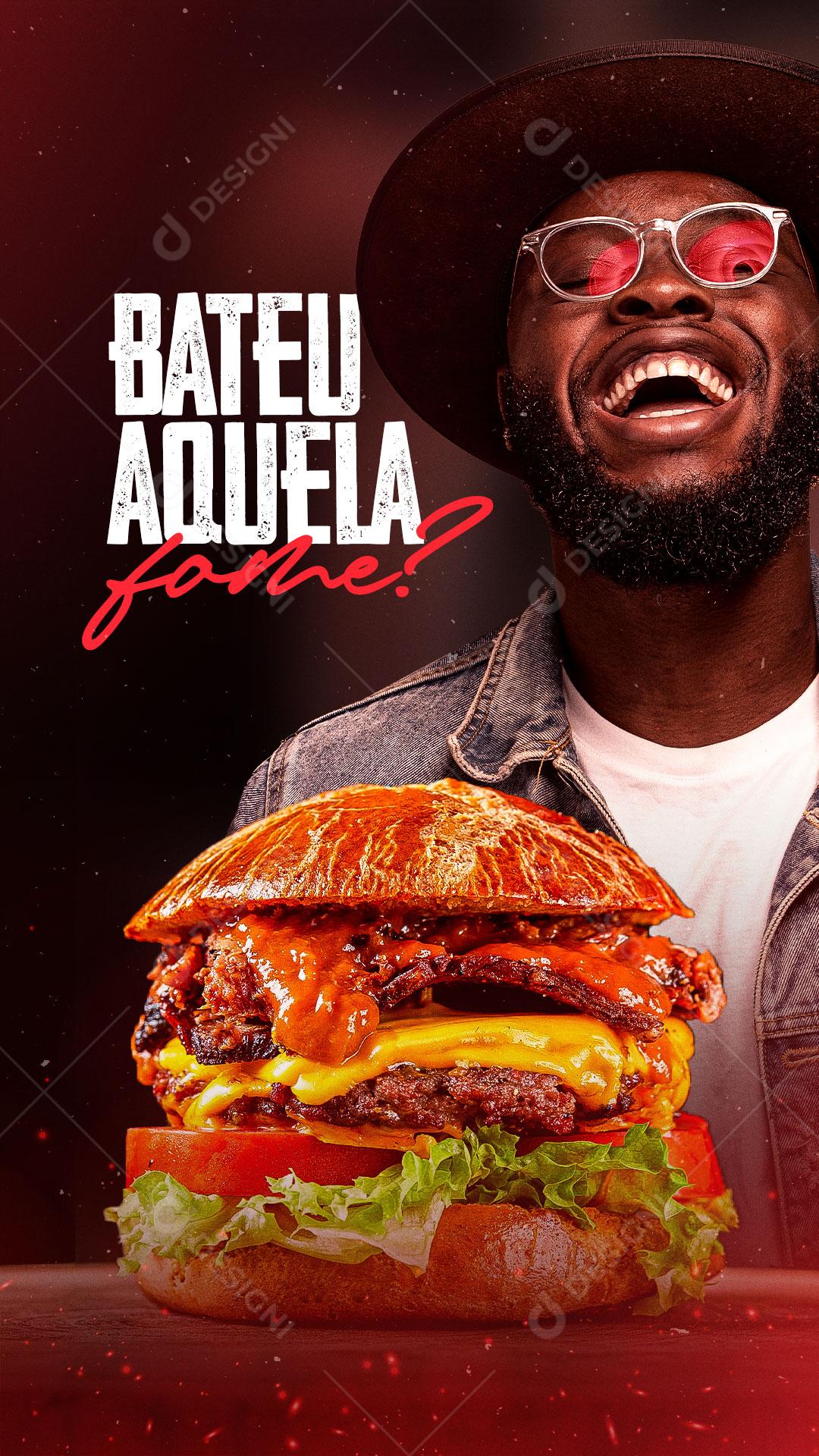 Story Hamburgueria Hambúrguer Bateu Aquela Forme? Social Media PSD Editável