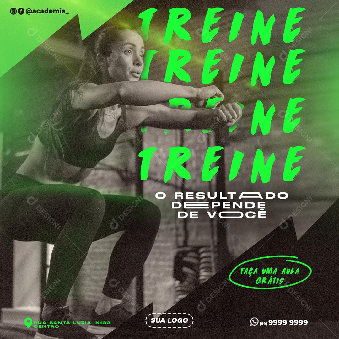 Social Media Academia Treine O Resultado depende de você PSD Editável