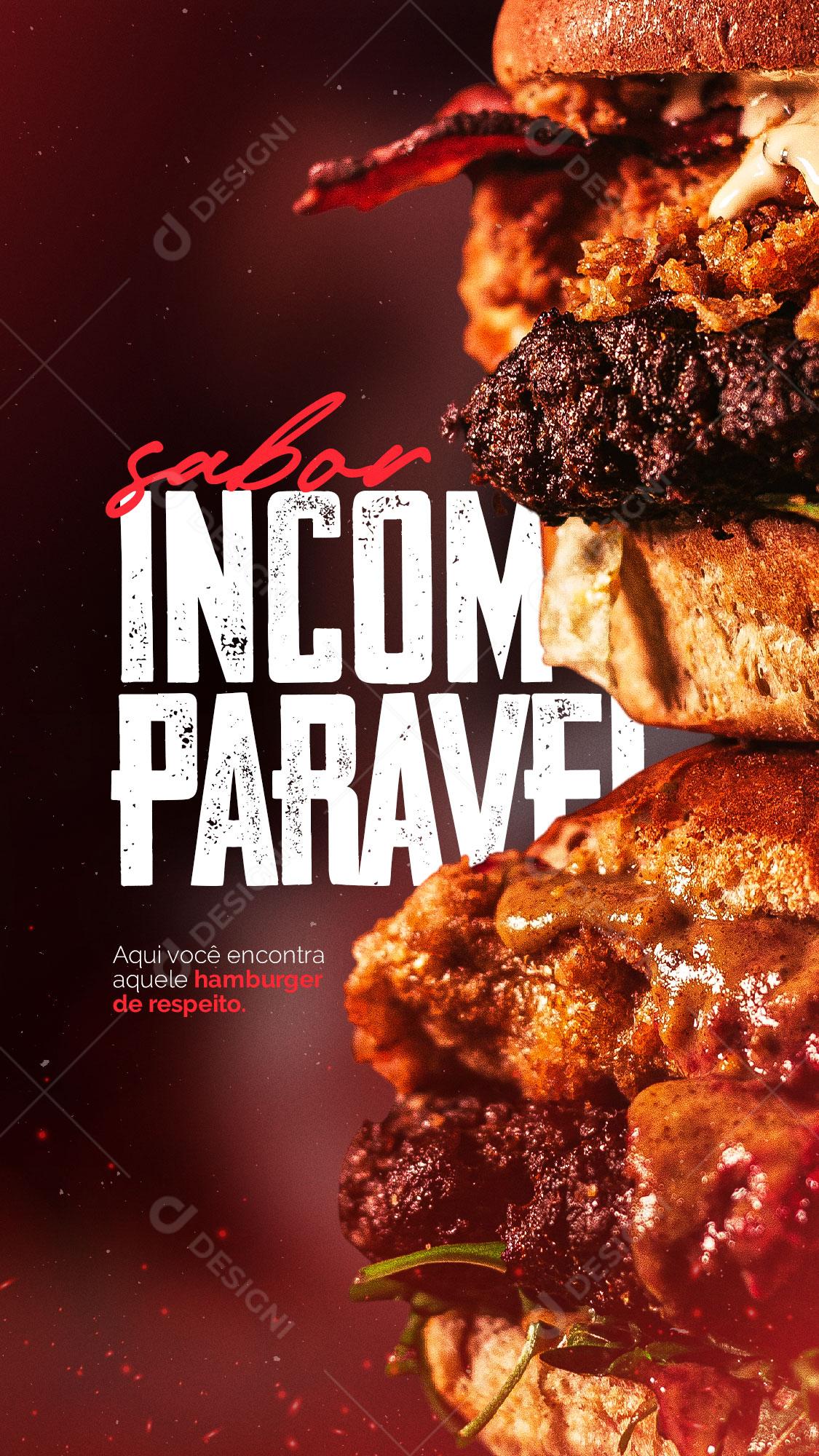 Social Media Hamburgueria Sabor Incomparavel Social Media PSD Editável
