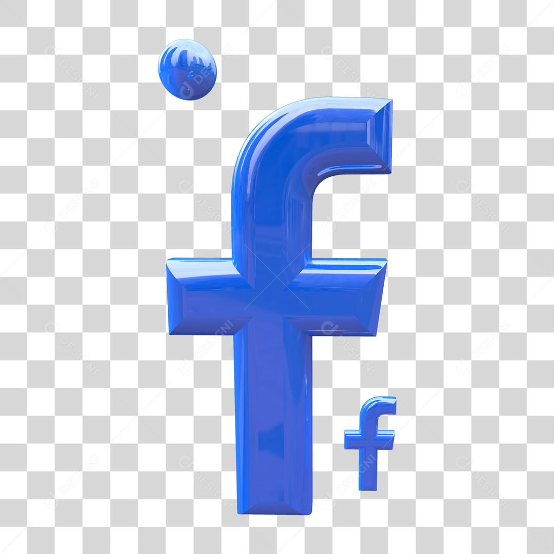 Ícone 3D Facebook Redes Sociais PSD