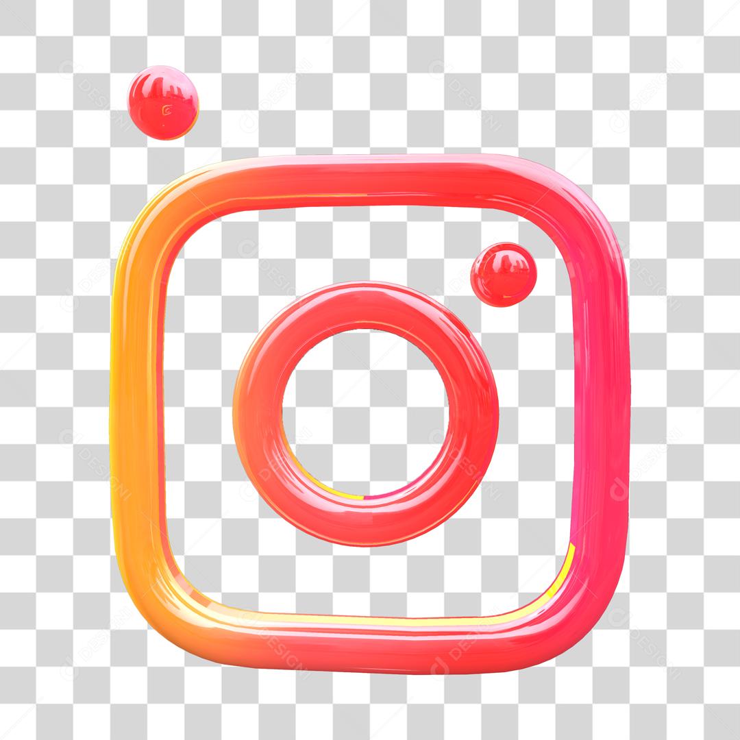 Ícone 3D Instagram Redes Sociais PSD