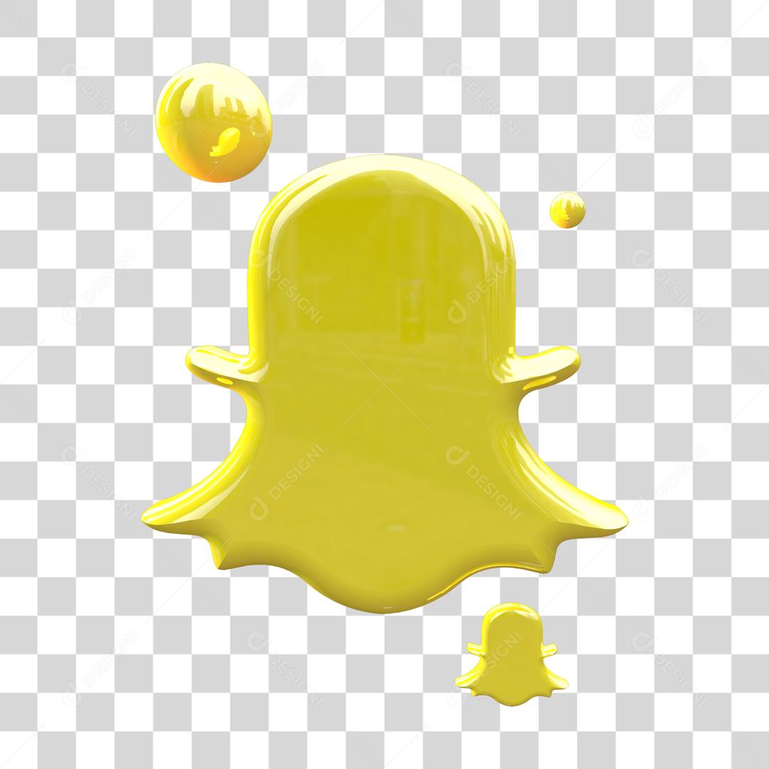 Ícone 3D Snapchat Redes Sociais PSD