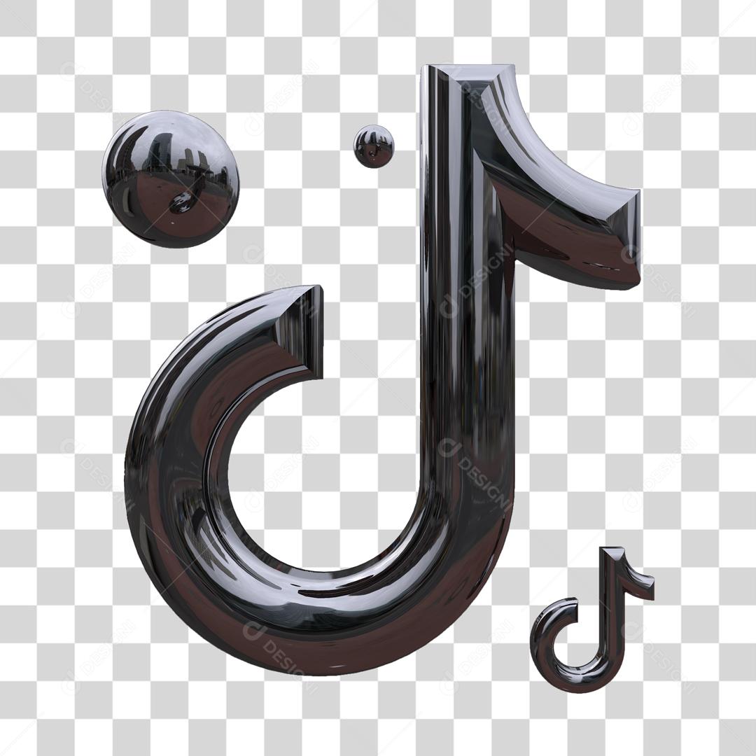 Ícone 3D Tiktok Redes Sociais PSD