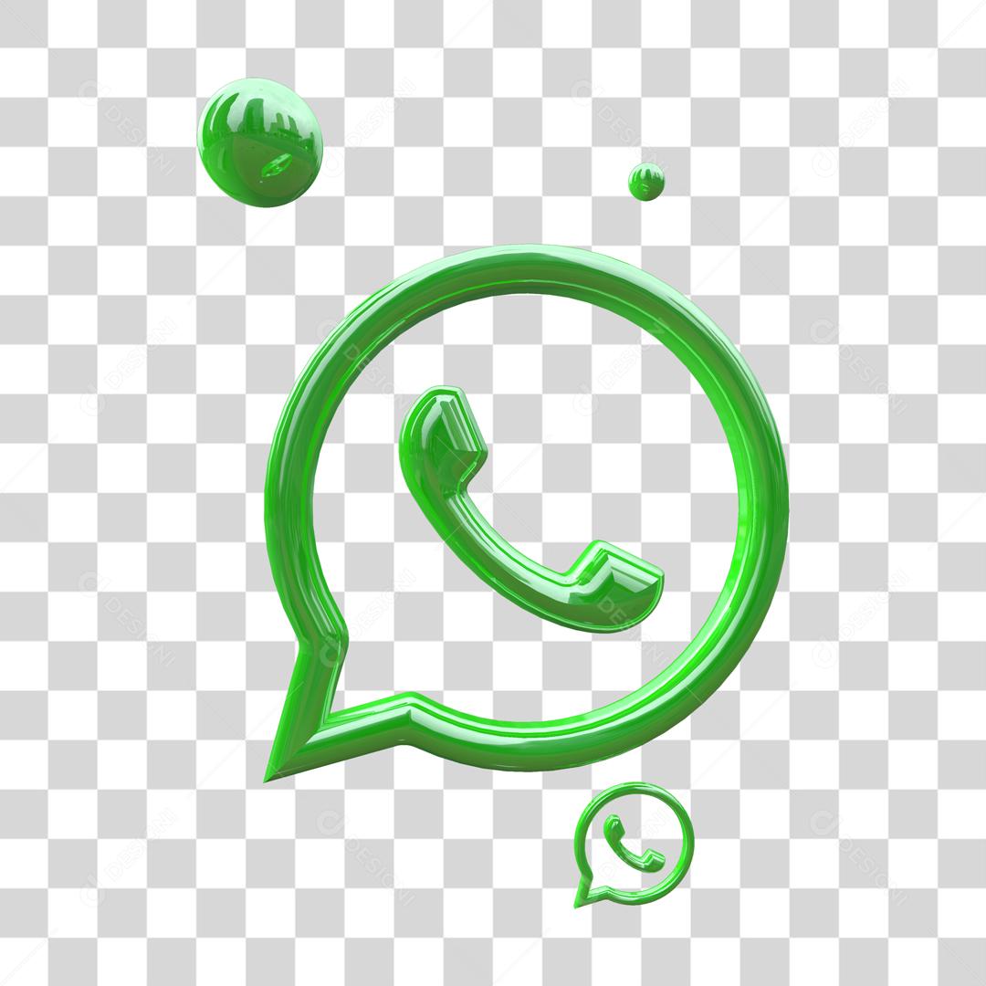 Ícone 3D WhatsApp Redes Sociais PSD