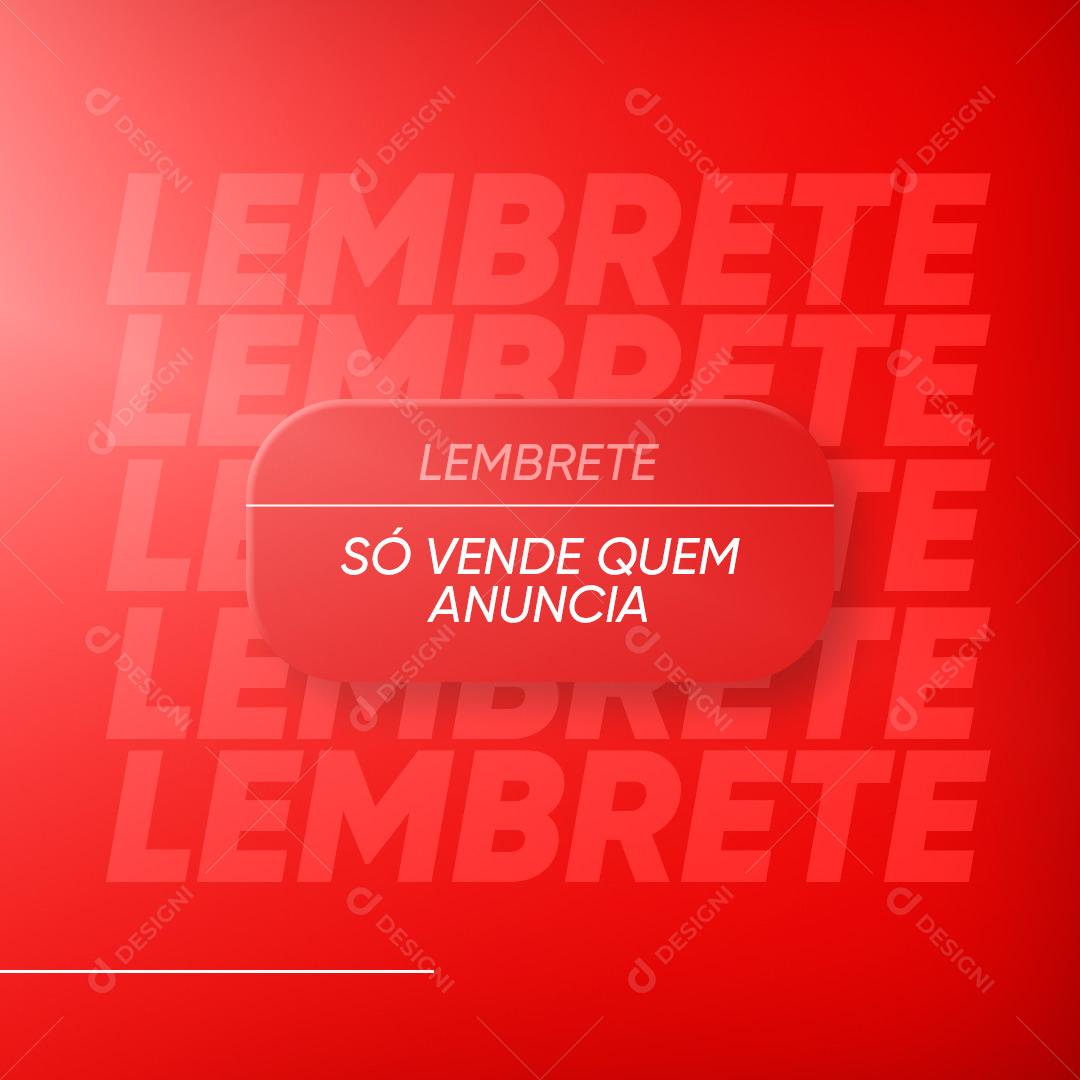Social Media Tráfego Pago Lembrete Só Vende Quem Anuncia PSD Editável