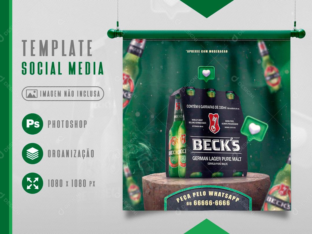 Promoção Da Semana Cerveja Becks Social Media PSD Editável