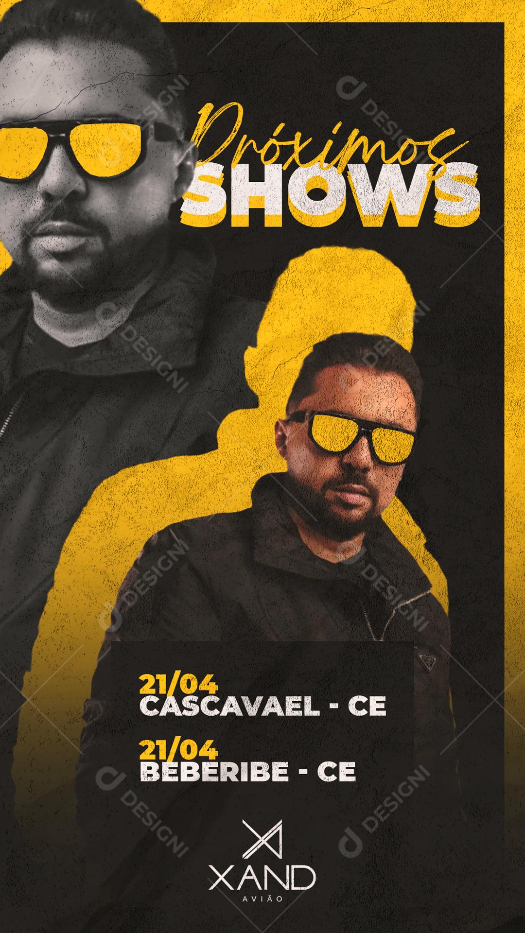 Social Media Story Flyer de Agenda de Show É Hoje - Xand Avião PSD Editável