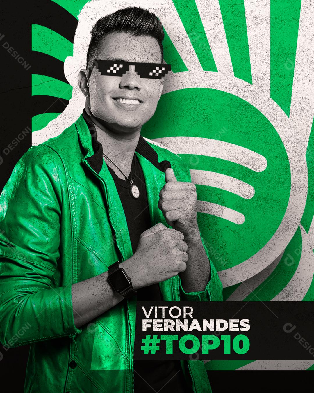 Social Media Flyer Social Media Spotify Vitor Fernandes Story PSD Editável