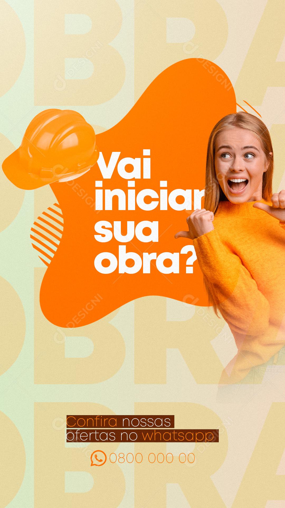 Social Media Story Materiais de Construção Vai Iniciar Sua Obra? PSD Editável