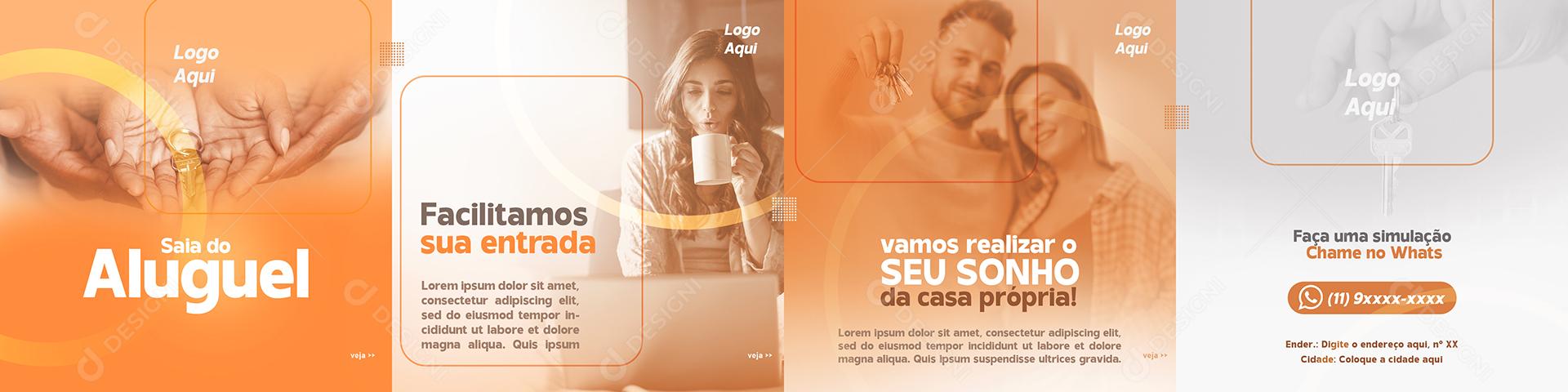 Carrossel Saia Do Aluguel Conheça As Melhores Oportunidades Social Media PSD Editável