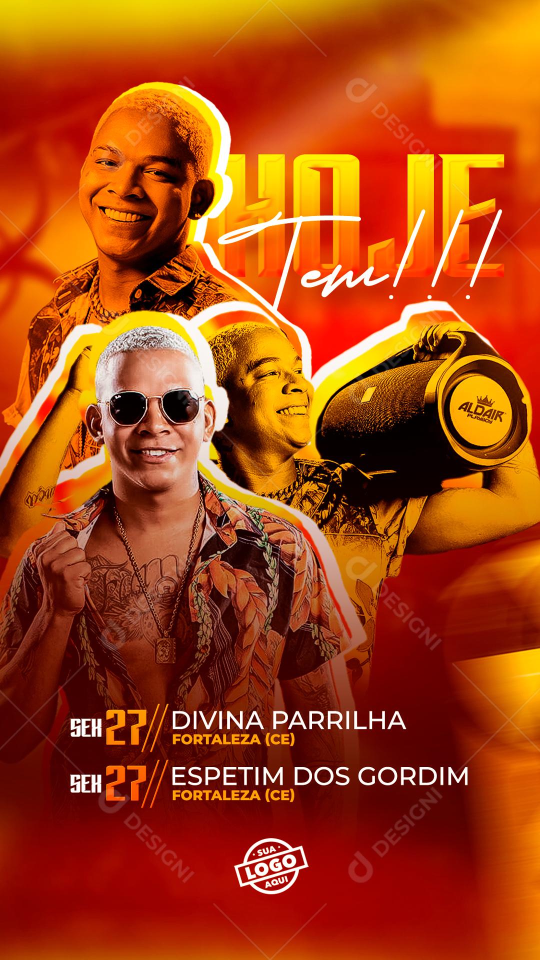 Flyer Hoje Tem Agenda Semanal Aldair Playboy Social Media PSD Editável