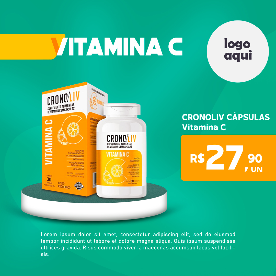 Social Media Farmácia Vitamina C Remédio  CronoLiv PSD Editável