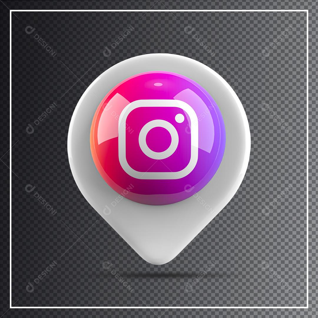 Ícone 3D de Localização do Instagram para Composição PSD