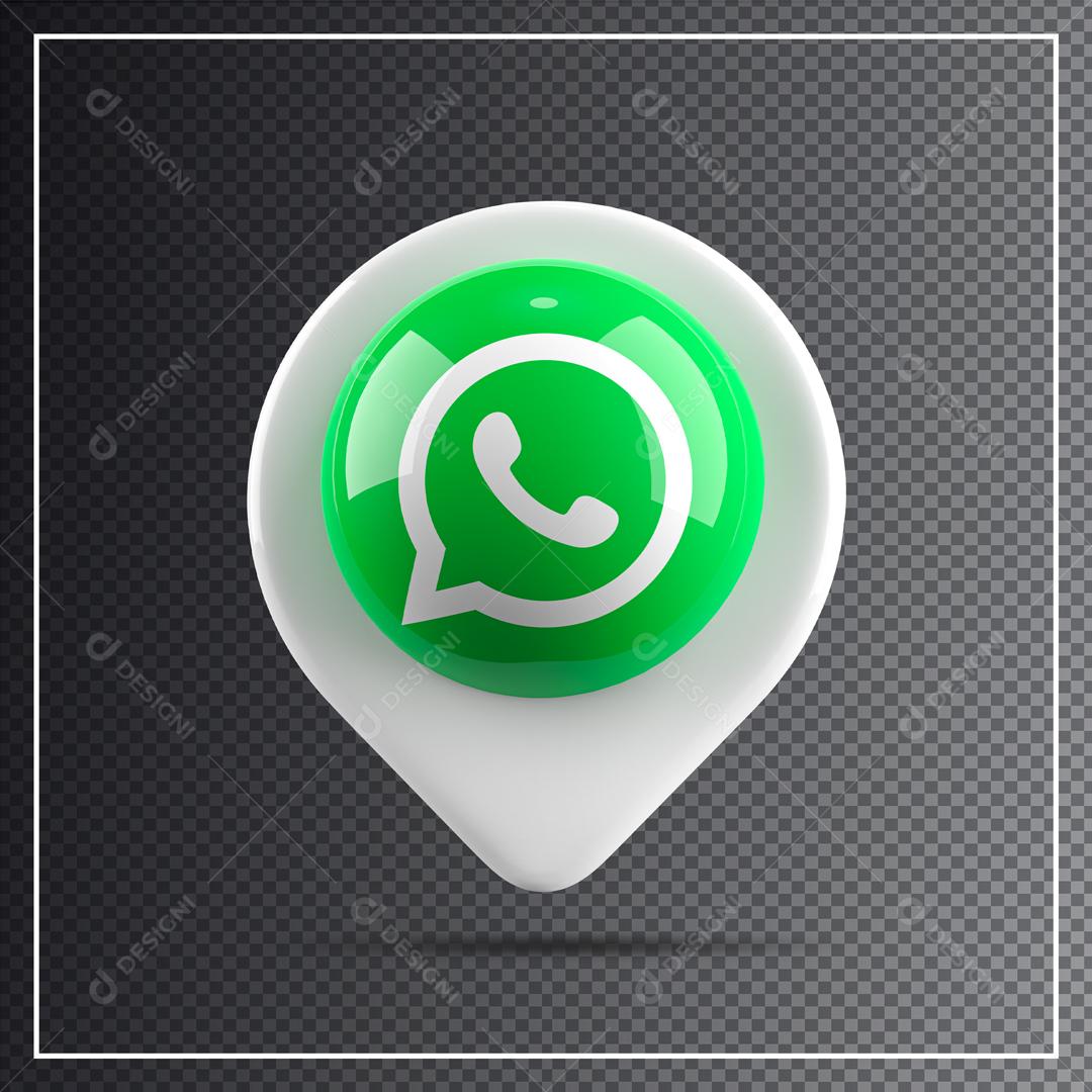 Ícone 3D de Localização do Whatsapp para Composição PSD