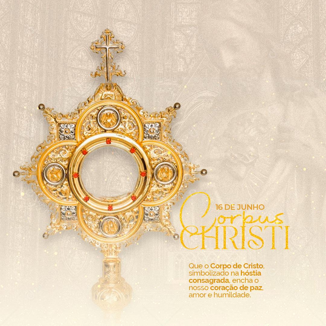 Social Media Corpus Christi 16 de Junho Amor e Humildade PSD Editável