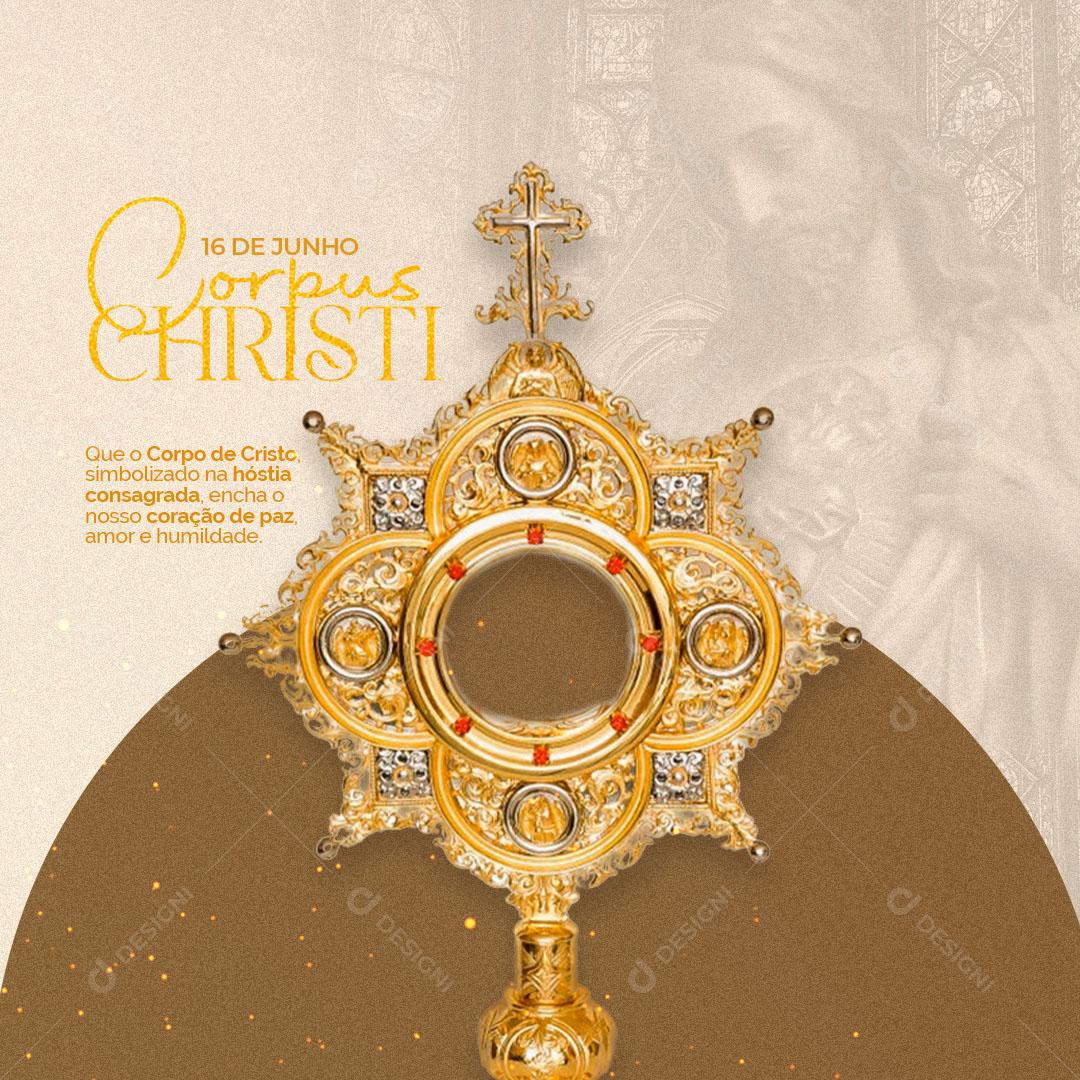 Social Media Corpus Christi Corpo de Cristo Simbolizado na Hóstia Consagrada PSD Editável