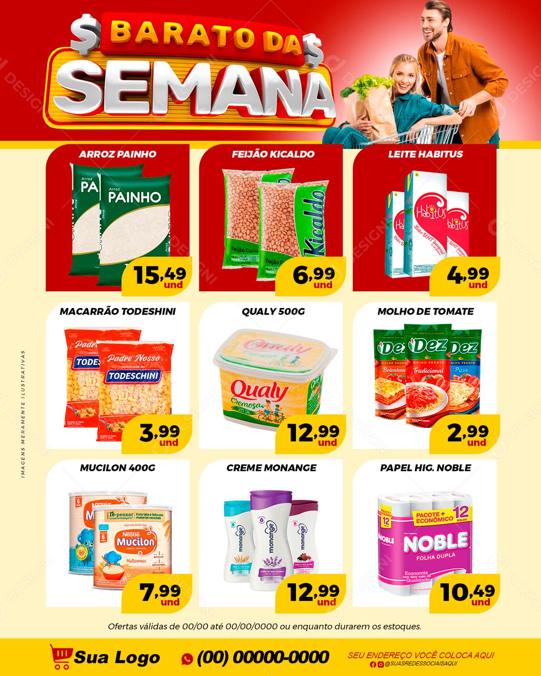 Encarte Barato Da Semana Promoções Produtos Social Media PSD Editável