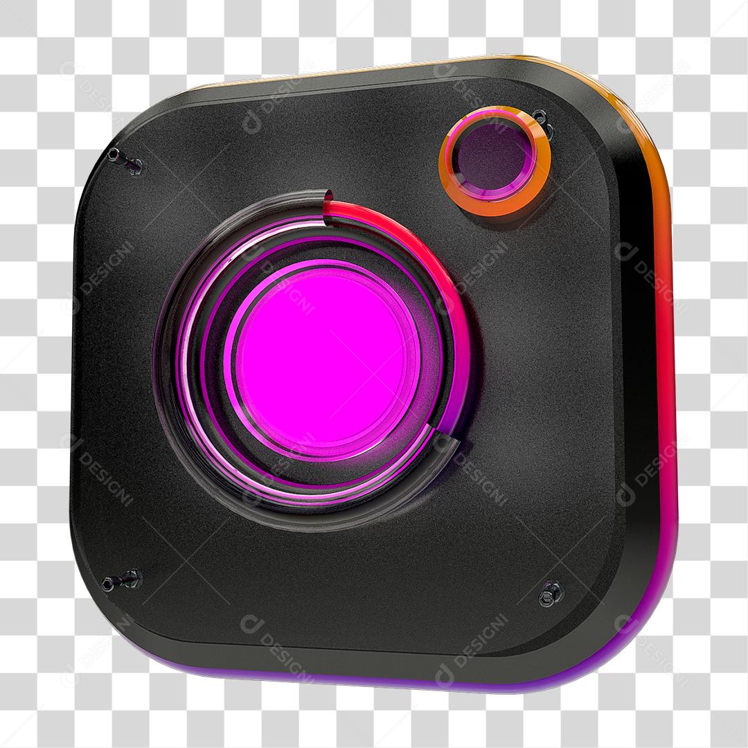 Instagram ícone 3D para composição PNG Transparente