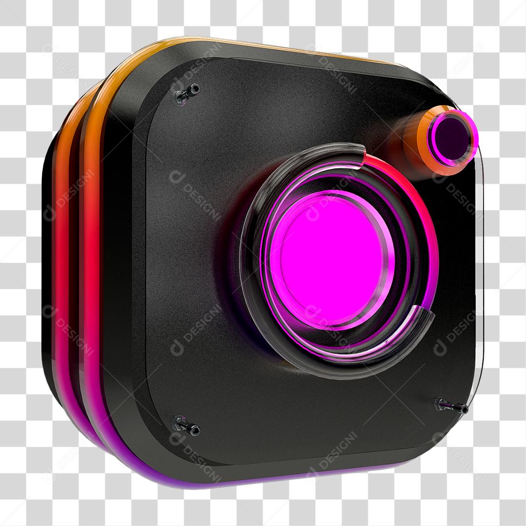 Instagram ícone 3D para composição PNG Transparente