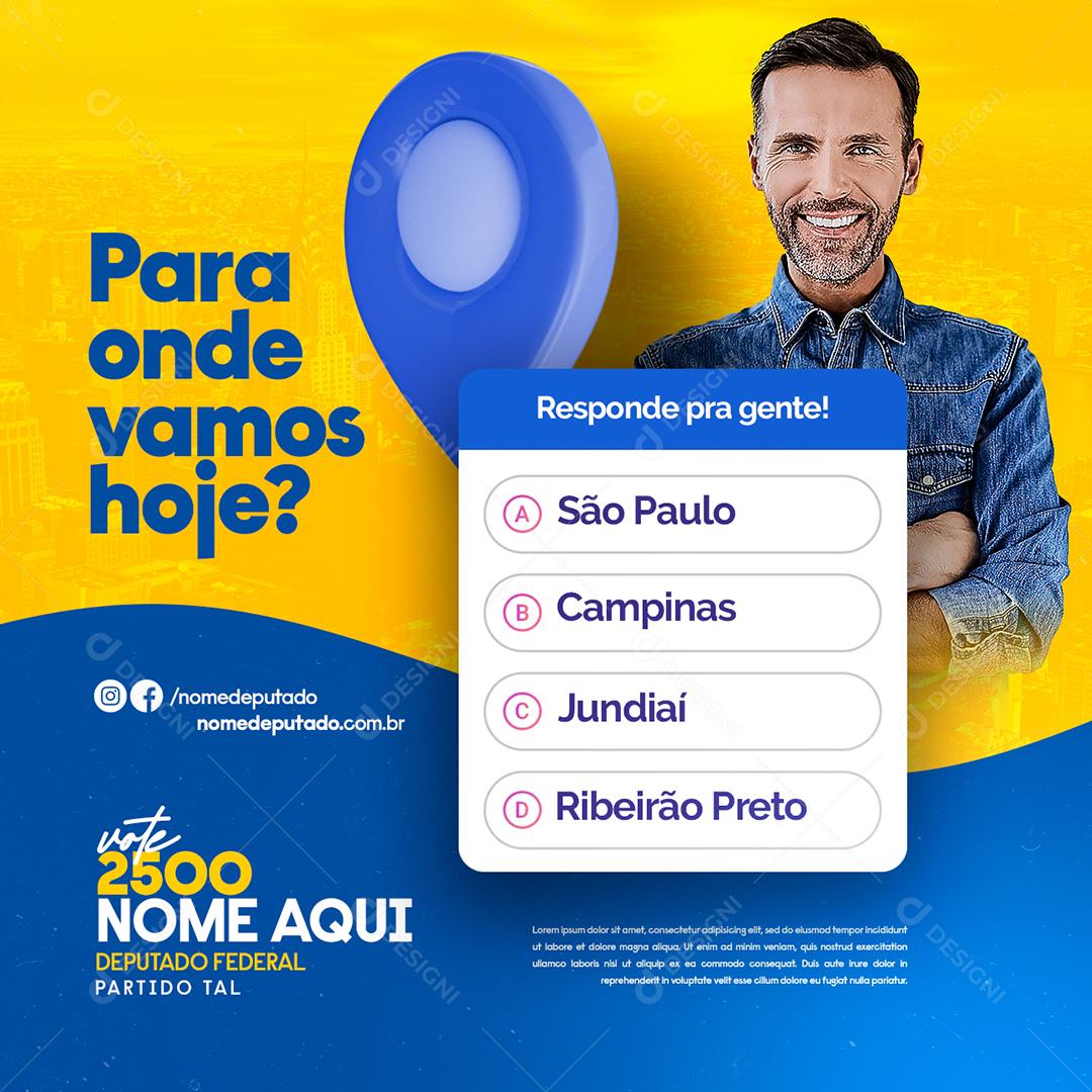 Where Are We Going Today Contact Us Social Media Editable PSD