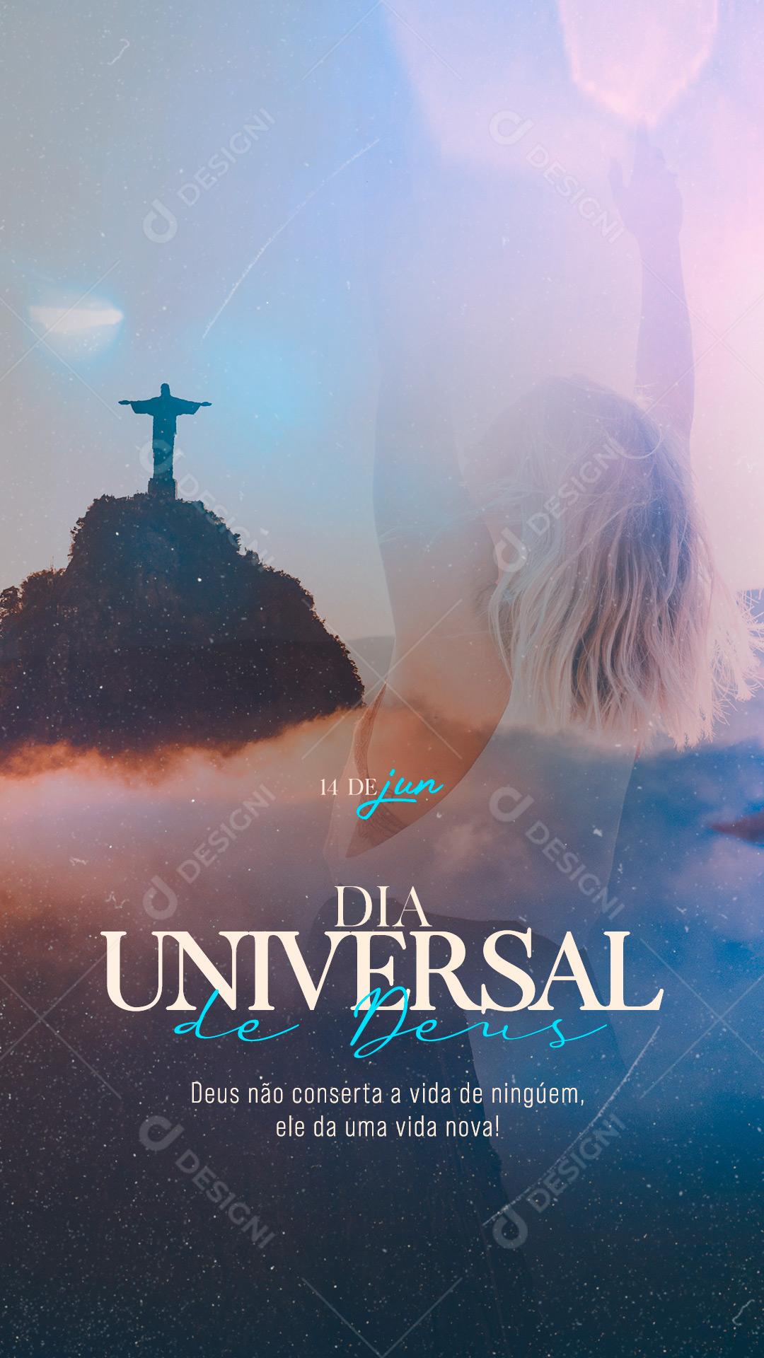 Story Ele da uma Vida Nova Dia Universal de Deus Social Media PSD Editável