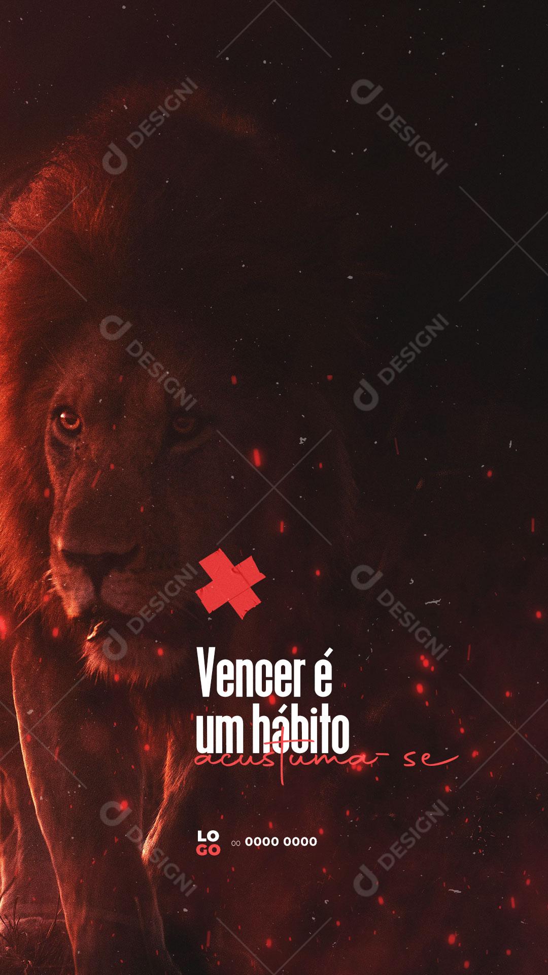 Story Frase Motivacional Vencer é Um Hábito Social Media PSD Editável