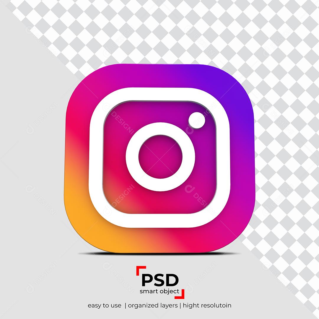 Ícone 3D Instagram Para Composição PSD