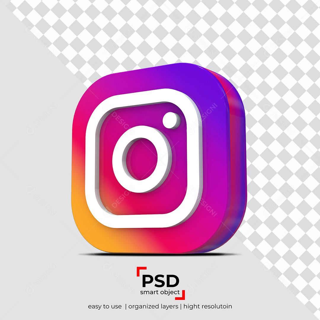 Instagram Ícone 3D Para Composição PSD