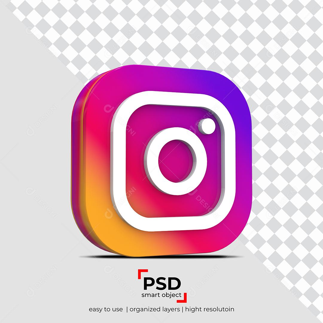 Ícone 3D Instagram Para Composição PSD