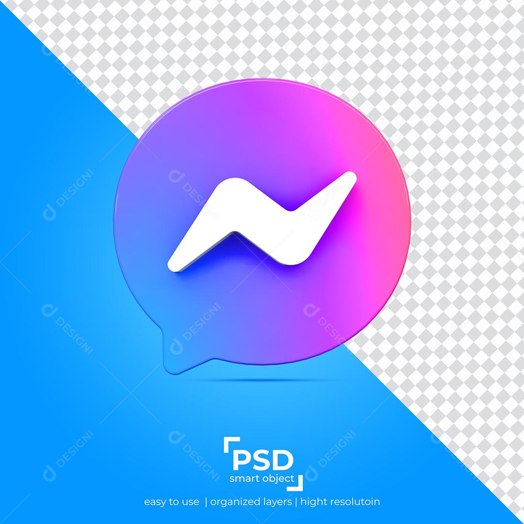 Messenger Ícone 3D Para Composição PSD