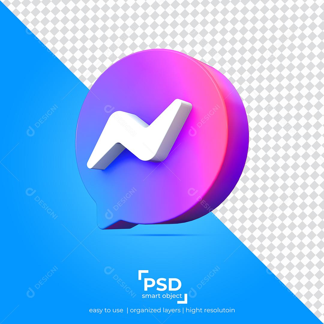 Messenger Elemento 3D Para Composição PSD