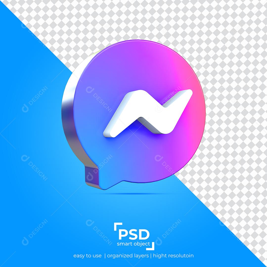 Messenger Elemento 3D Para Composição PSD