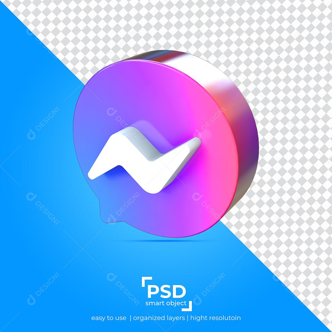 Ícone 3D Messenger Para Composição PSD