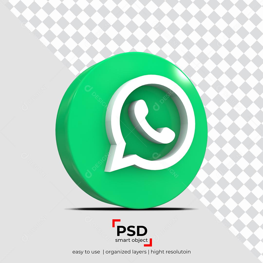 Ícone 3D Whatsapp Para Composição PSD