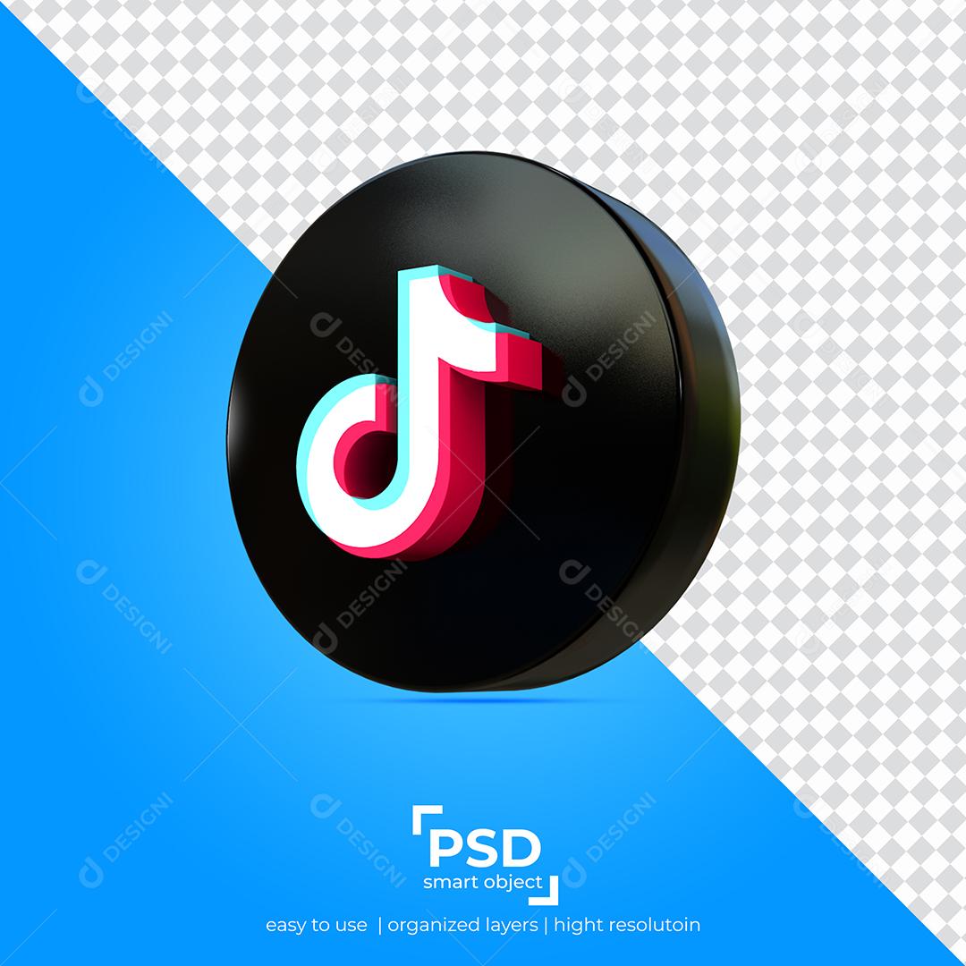 Tiktok Ícone 3D Para Composição PSD