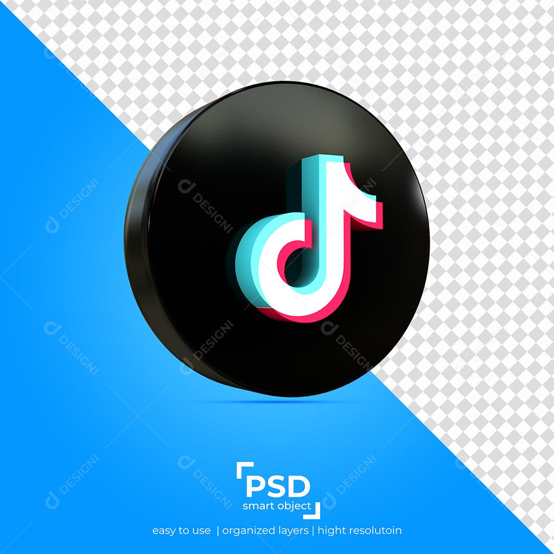 Ícone 3D Tiktok Para Composição PSD
