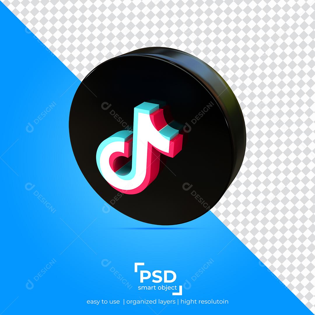 Tiktok Elemento 3D Para Composição PSD