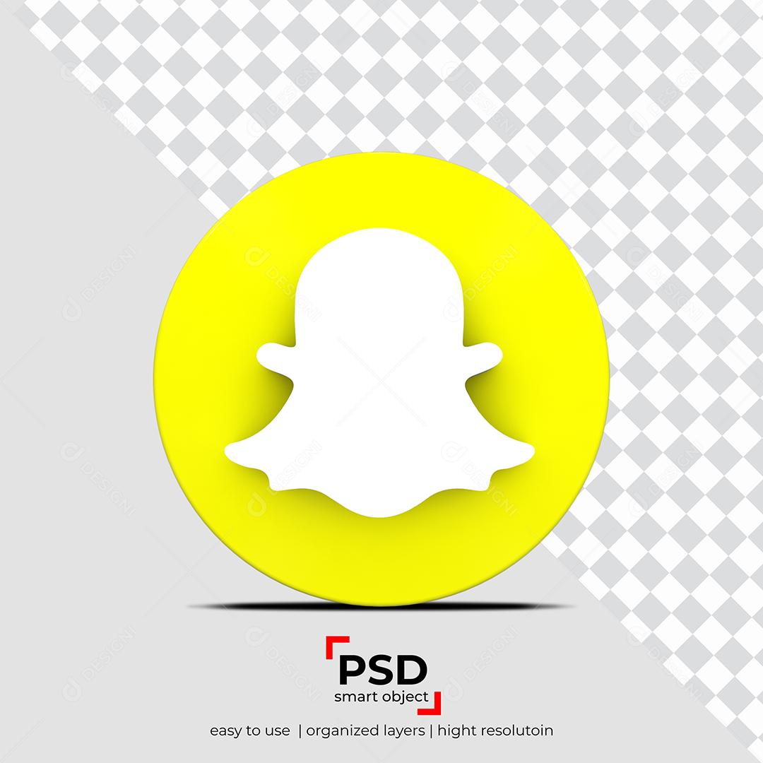 Snapchat 3D Ícone Elemento Para Composição PSD